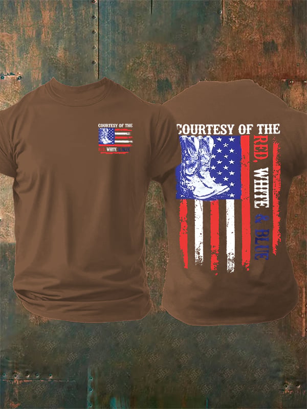 Men's Courtesy Of Red White And Blue 250th Anniversary Flags T-Shirt