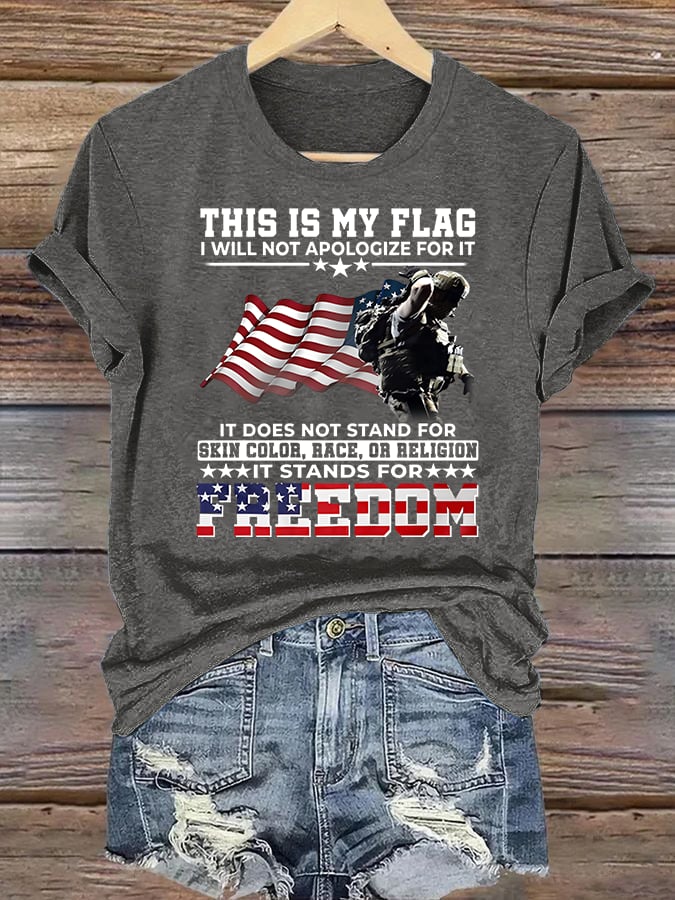 Women's THIS IS MY FLAG Print T-Shirt