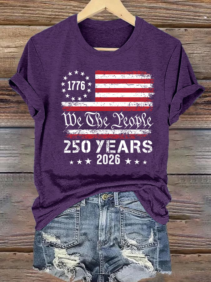 Women's 250 YEARS Print Round-Neck T-Shirt