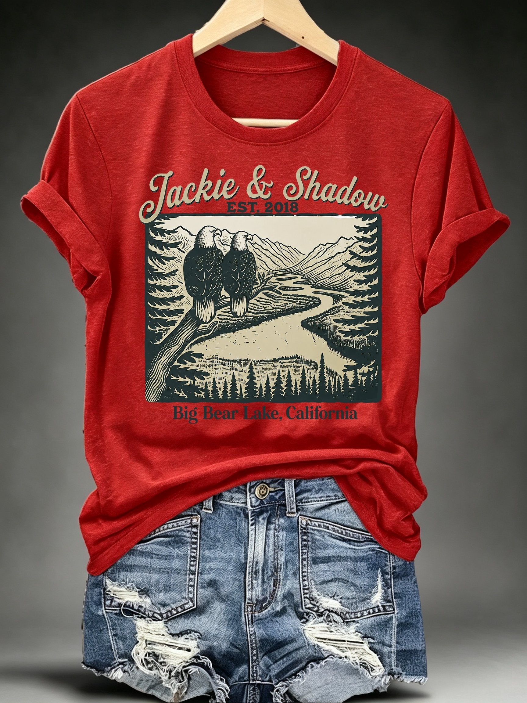 Women's JACKIE & SHADOW Print Crew-Neck T-Shirt