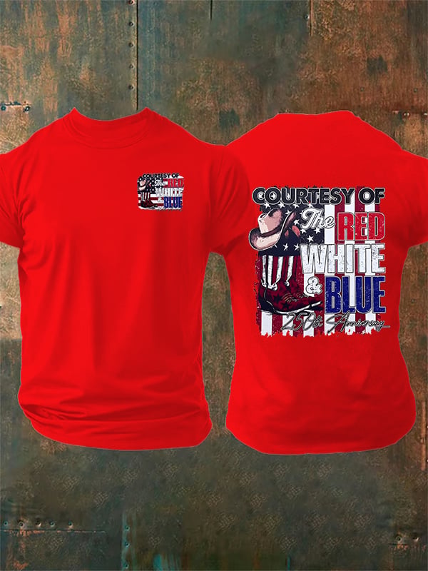 Men's Courtesy Of Red White And Blue, 250th Anniversary Freedom T-Shirt