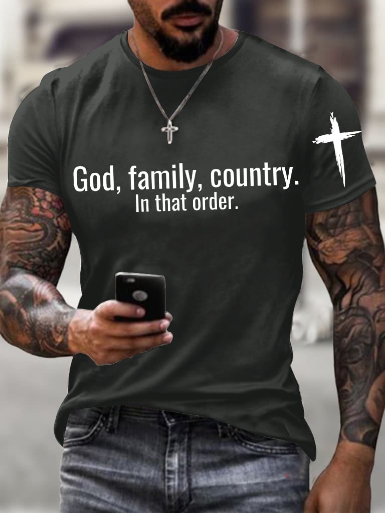 God Family Country In that order Men's T-shirts