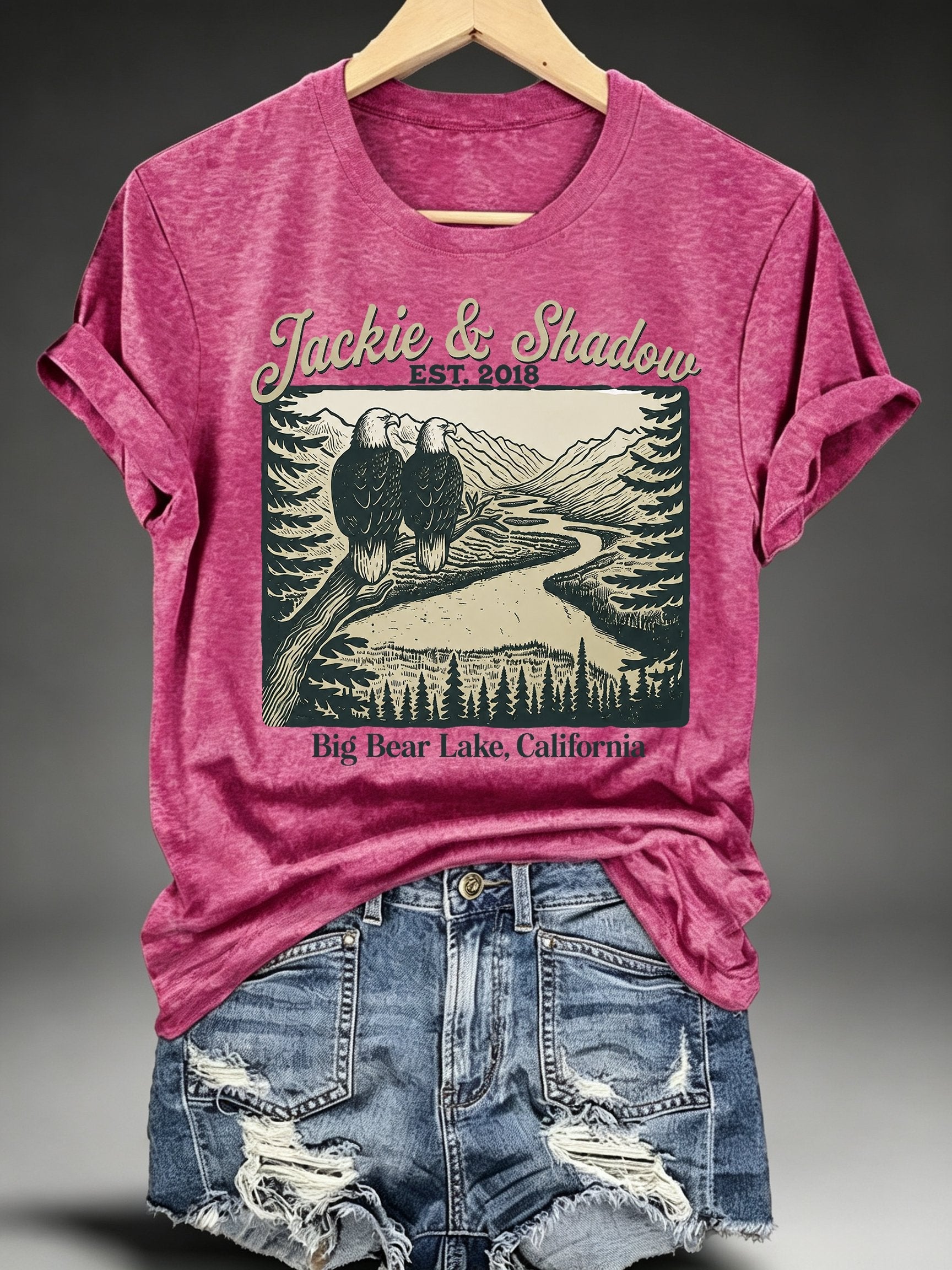 Women's JACKIE & SHADOW Print Crew-Neck T-Shirt