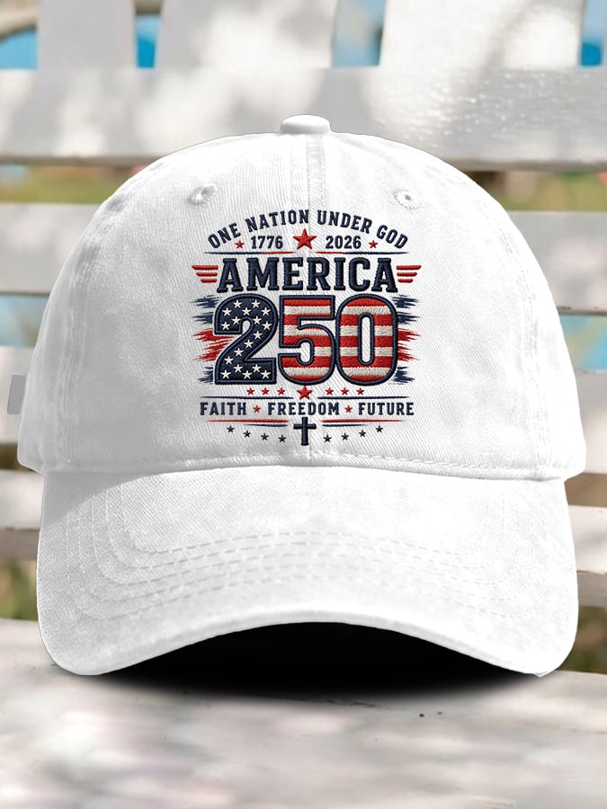 Retro Rededicate 250 One Nation Under God Faith Freedom Future Print Baseball Cap