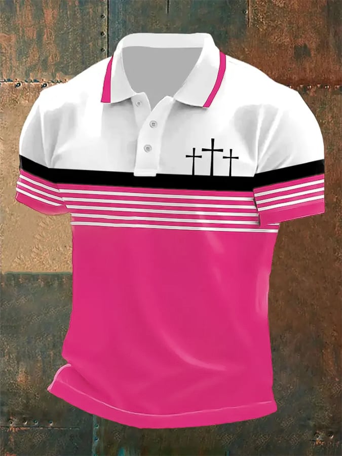 Men's Retro Faith Casual Printed Polo Shirt