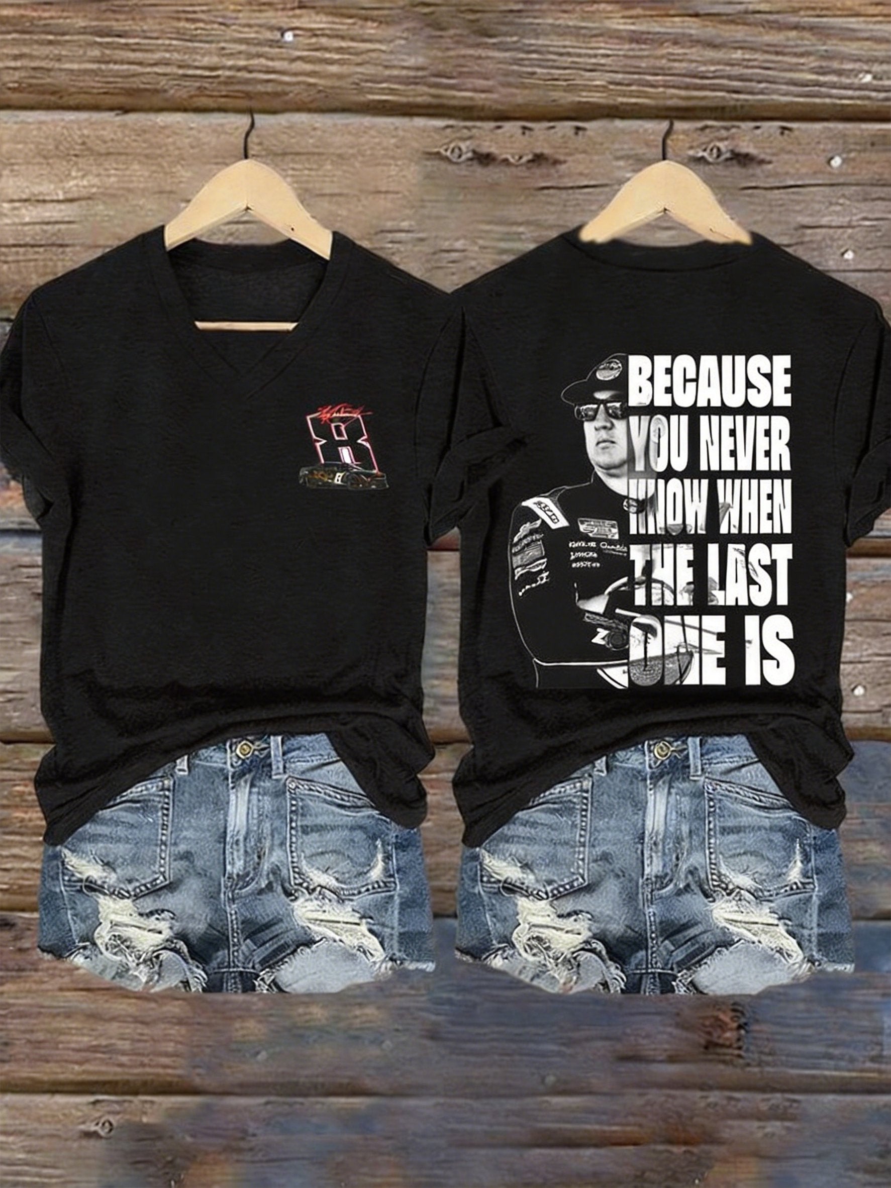 Women's Drag Racing Hero Print Casual T-shirt
