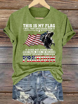 Women's  THIS IS MY FLAG Print T-Shirt