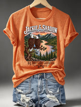 Women's JACKIE & SHADOW Print Crew-Neck T-Shirt