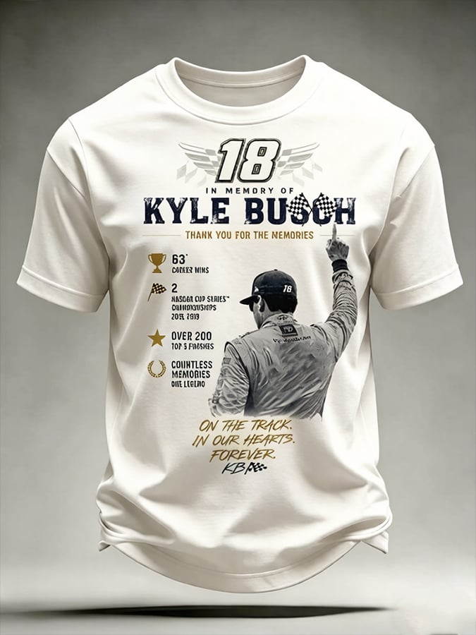 Men's Racing-Themed Crew Neck Short-Sleeve Printed T-Shirt