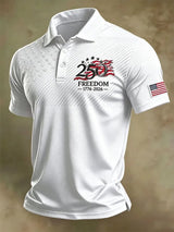 Men's Retro "Patriot" Color-Block Short-Sleeve Polo Shirt
