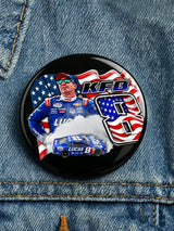 Racing-Themed Printed Brooch