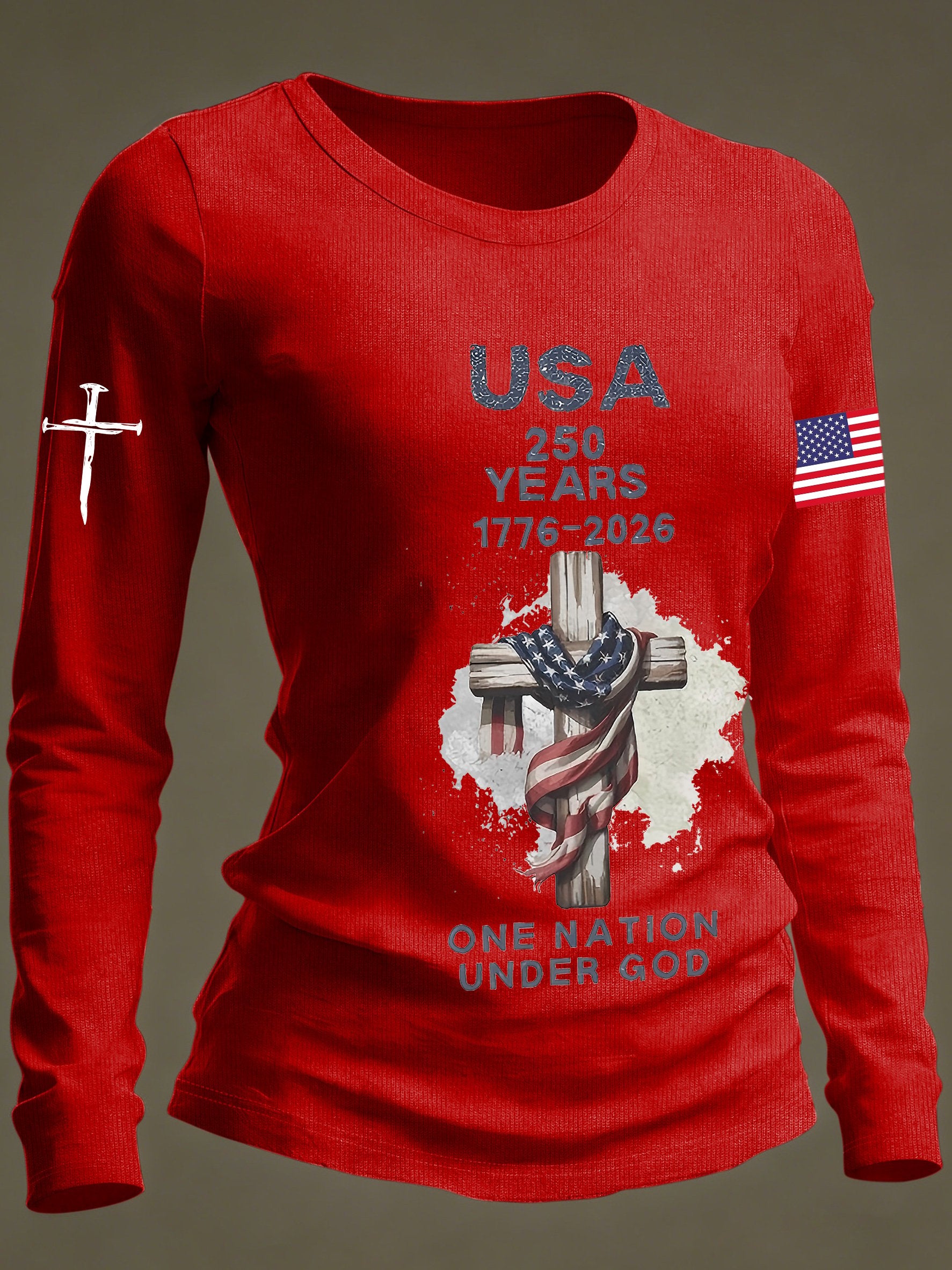 Women's casual United States 250th Anniversary  long-sleeved T-shirt