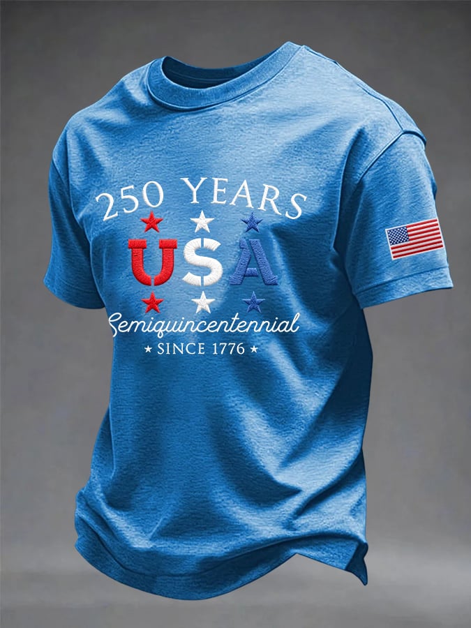 Men's Celebrate 250th Anniversary Print Round Neck T-shirt