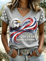 Women'S Casual U.S. 250th Anniversary Commemorative Printed T-Shirt