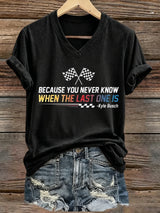 Women's Drag Racing Hero Print Casual T-shirt