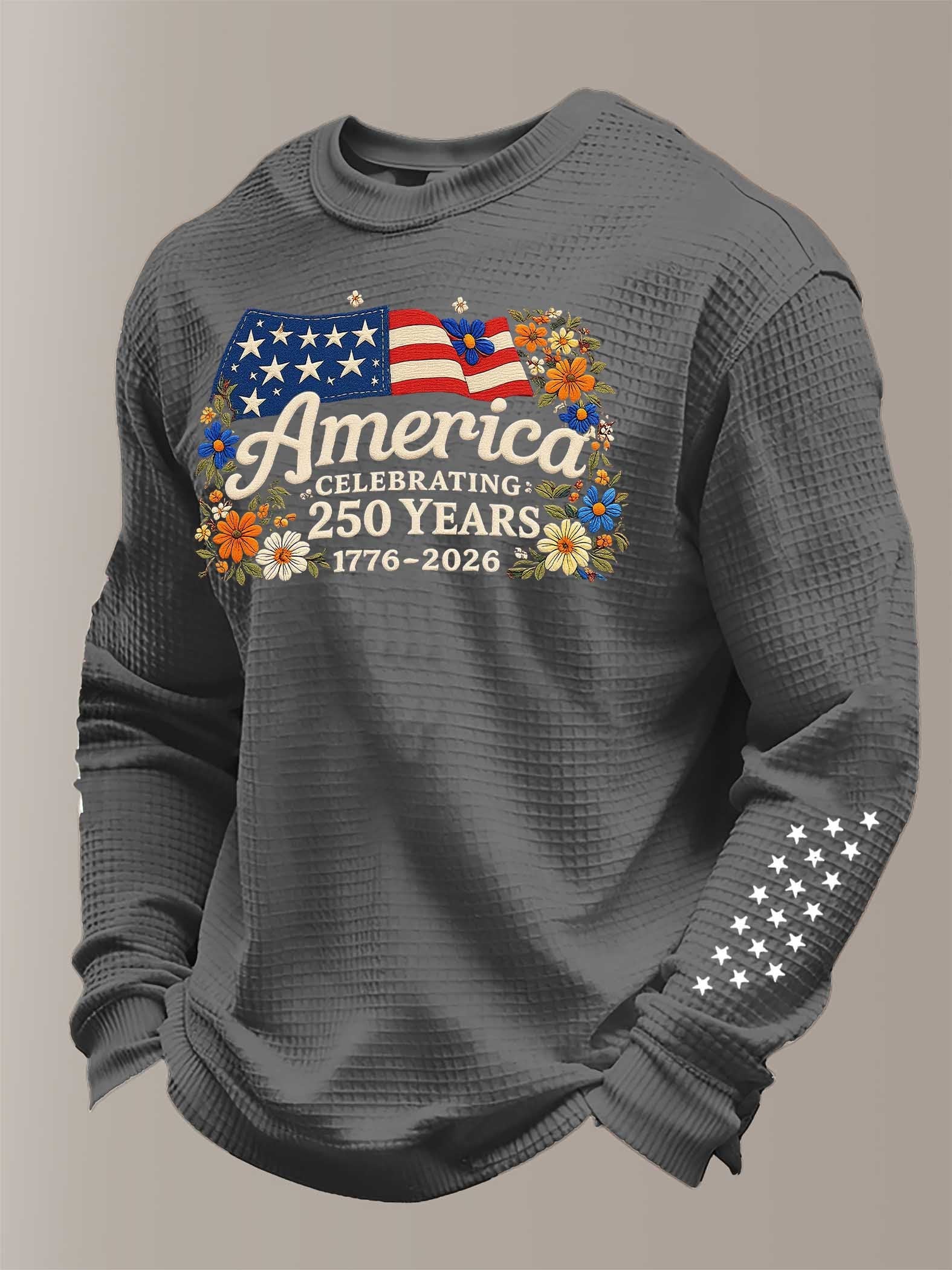 Men's Casual America Waffle-knit T-shirt