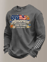 Men's Casual America Waffle-knit T-shirt