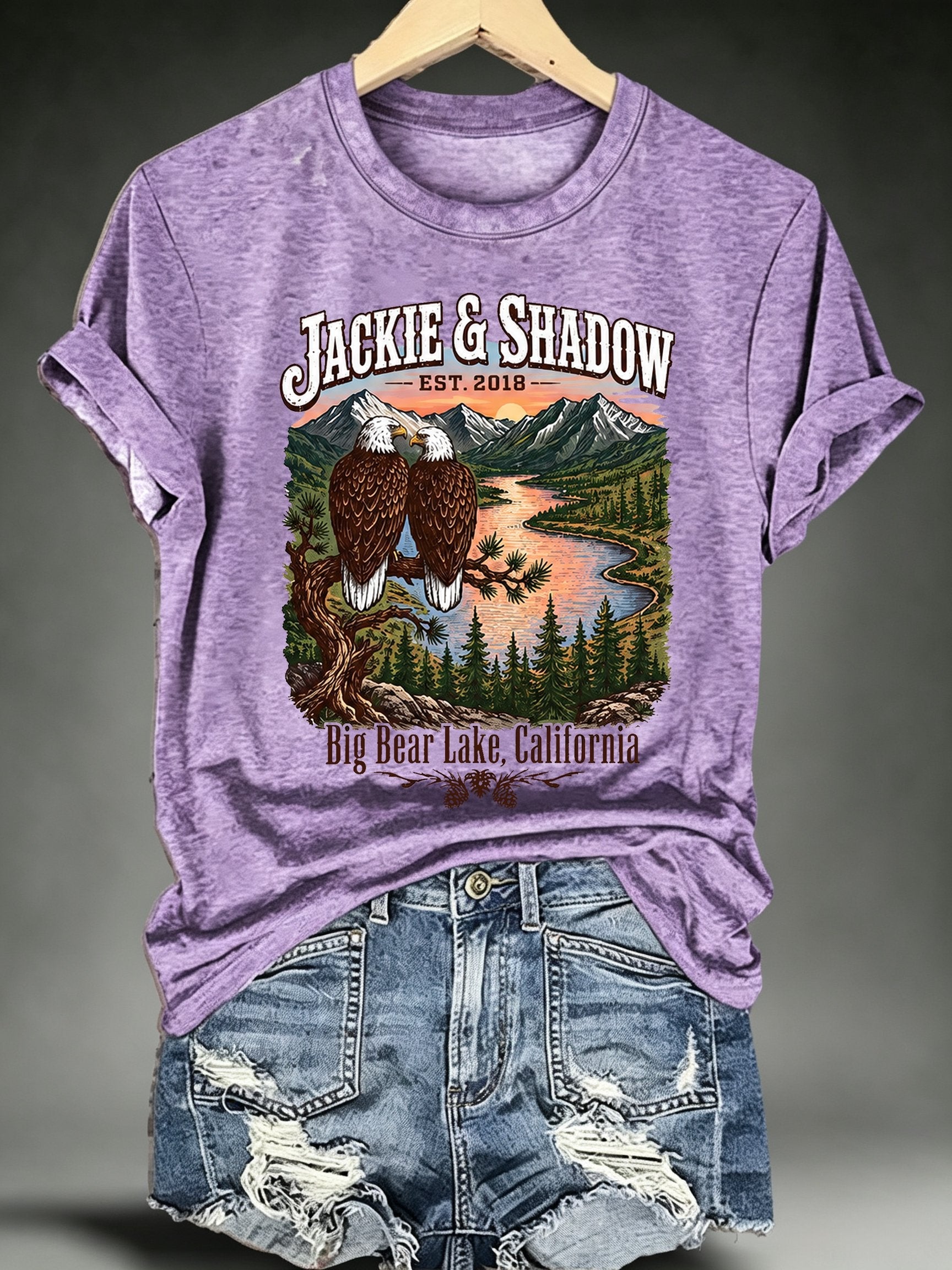 Women's JACKIE & SHADOW Print Crew-Neck T-Shirt