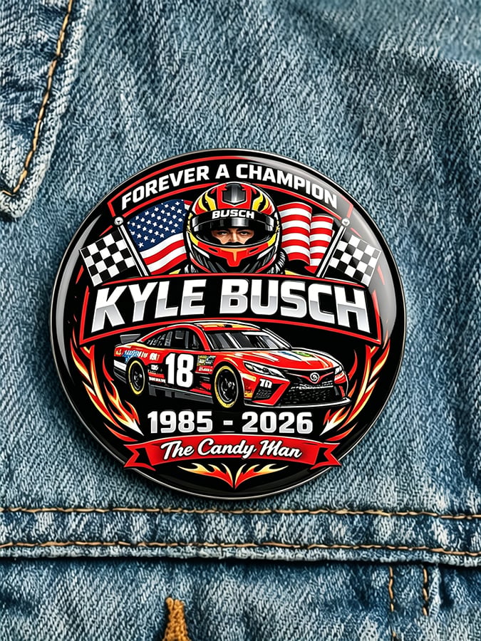 Racing-Themed Printed Brooch
