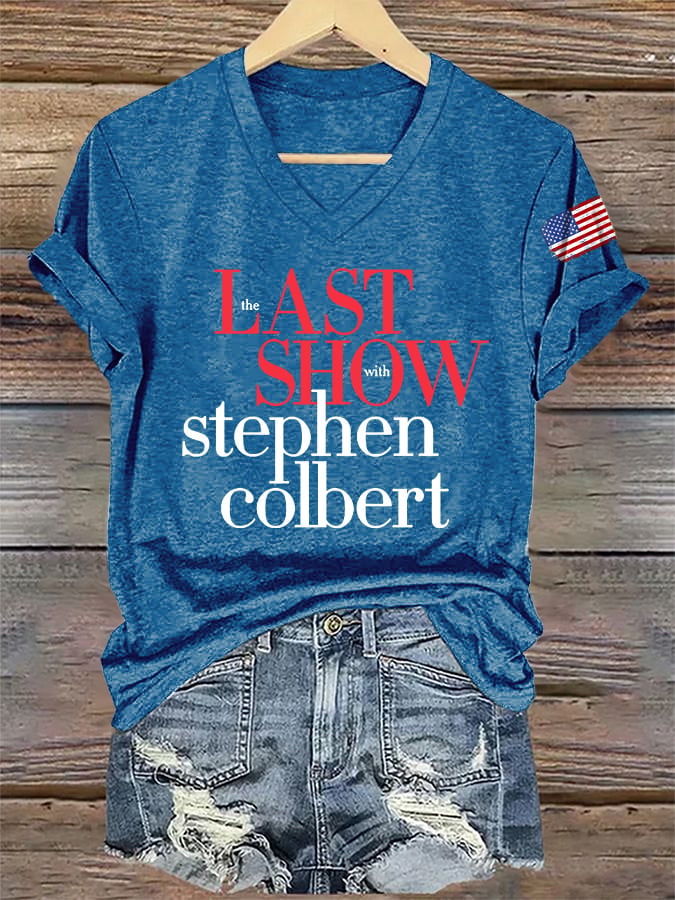 🔥Buy 3 Get 15% Off V-Neck Retro Last Show Print T-Shirt