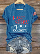 🔥Buy 3 Get 15% Off V-Neck Retro Last Show Print T-Shirt