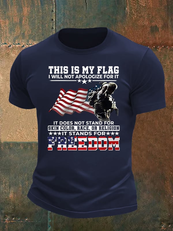 Men's  THIS IS MY FLAG Print T-Shirt