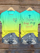 Women's Jesus Has My Back Print Shirt