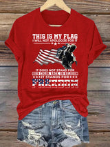 Women's  THIS IS MY FLAG Print T-Shirt