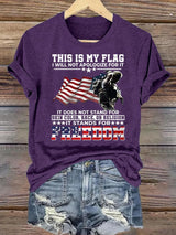 Women's  THIS IS MY FLAG Print T-Shirt
