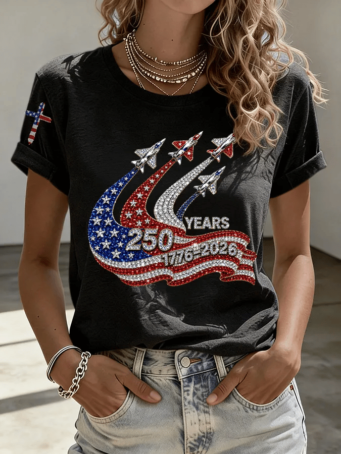 Women's America 250 Years 1776-2026 Print Casual T-shirt