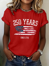 Women's 250th Anniversary National Flag Print Casual T-Shirt