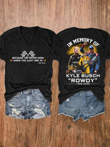Women's Racing Legend Memorial  Print Casual T-shirt