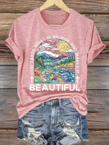 Women's God Takes What is Broken And  Makes It BeauTiful Print T-shirt