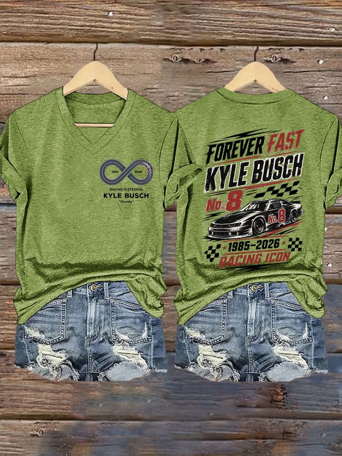 Women's Racing Is Eternal Print Casual T-shirt