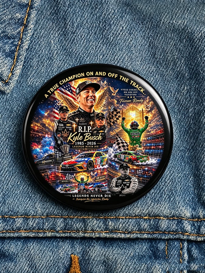 Racing-Themed Printed Brooch