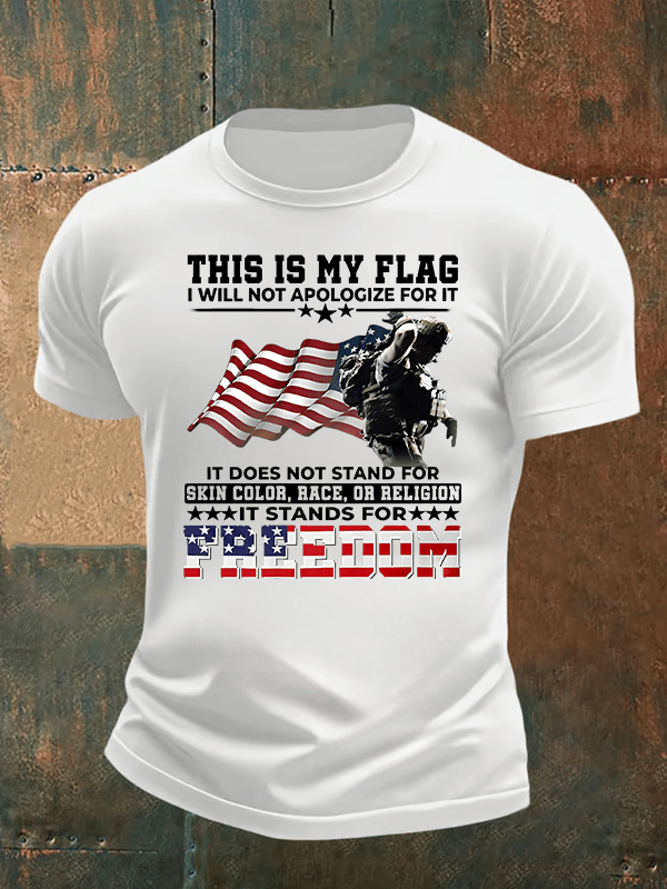 Men's  THIS IS MY FLAG Print T-Shirt