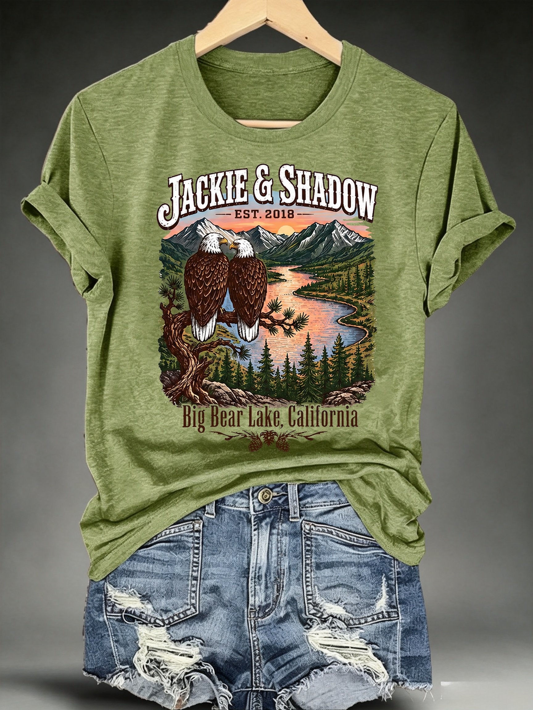 Women's JACKIE & SHADOW Print Crew-Neck T-Shirt