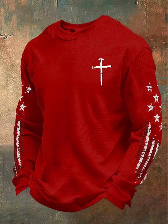 Men's casual faith waffle-knit T-shirt