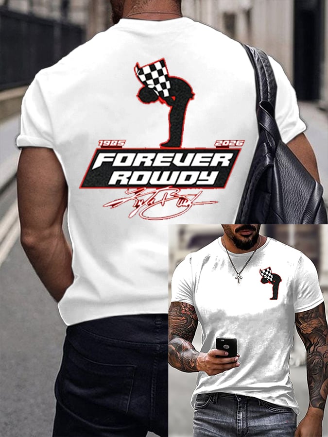 Men's Racing Is Eternal Print Round Neck T-shirt