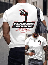 Men's Racing Is Eternal Print Round Neck T-shirt