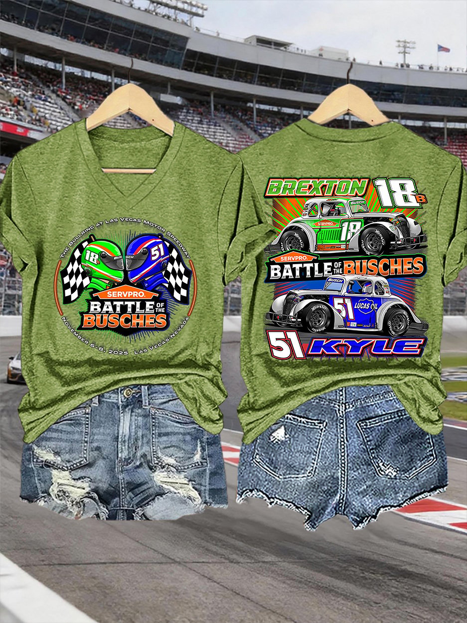 V-Neck Retro Forever Rowdy Print T-Shirt