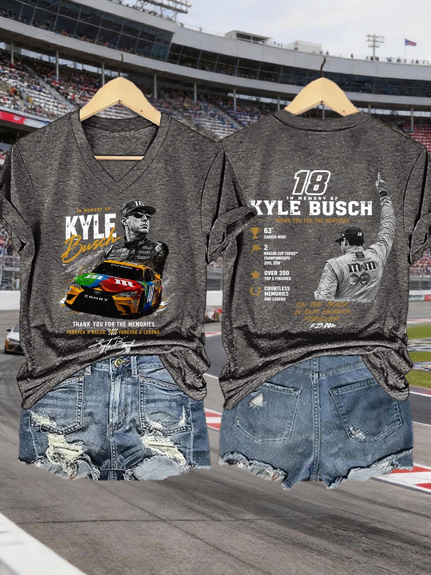 Women's Racing Legend Memorial  Print Casual T-shirt