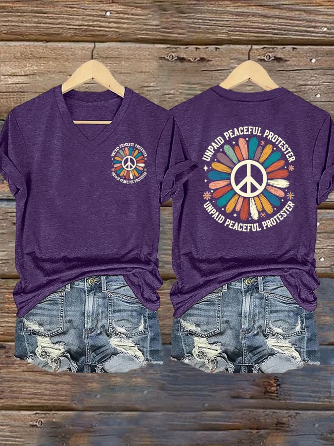 Women's Unpaid Peaceful Protester Print T-Shirt
