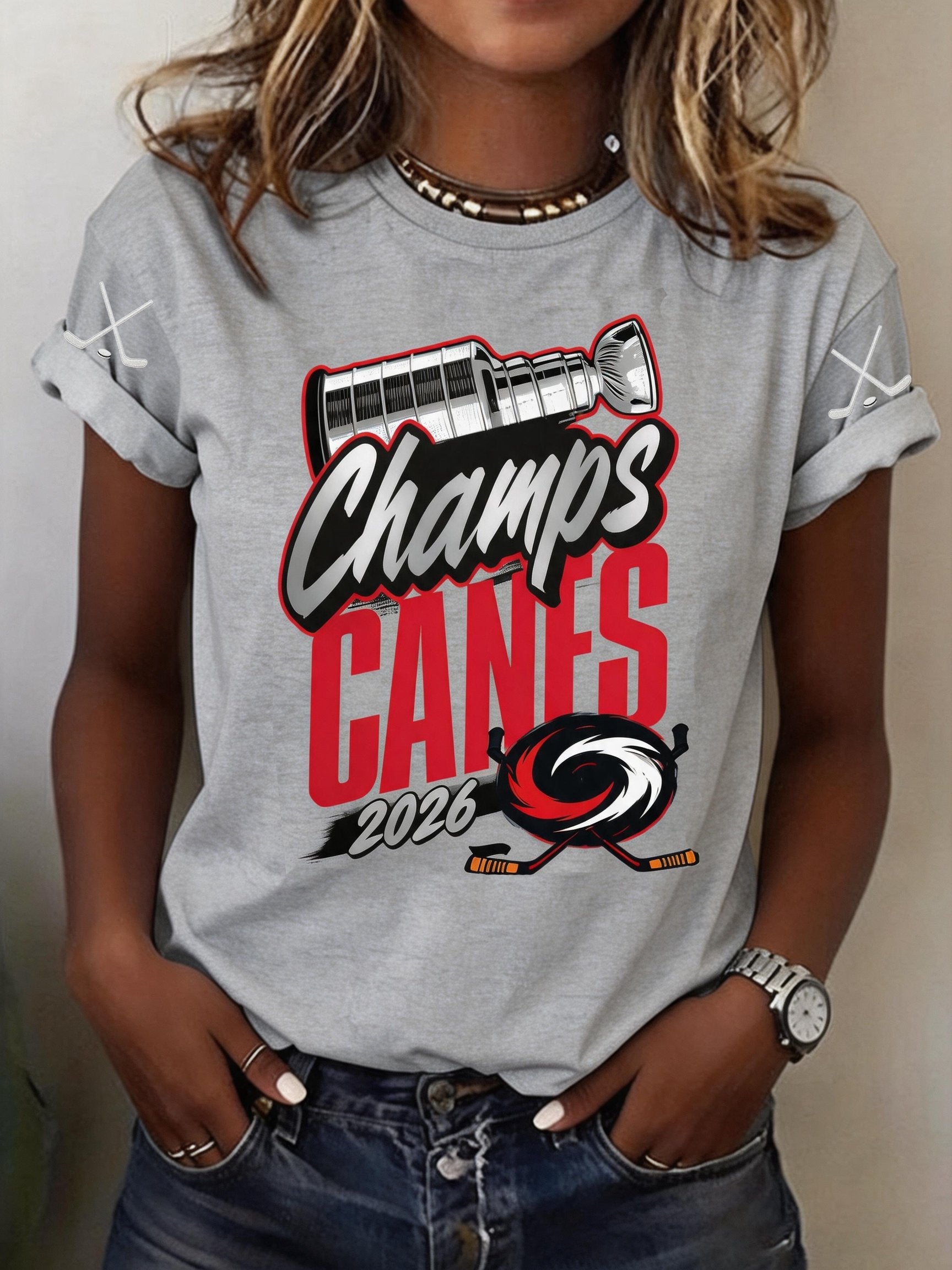 Women's Ice Hockey Print T-shirt