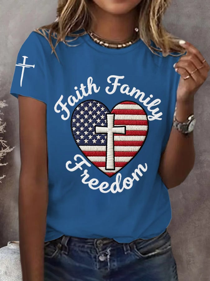 Women's 250th America Anniversary Casual Printed T-Shirt