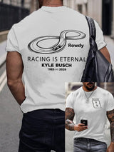 Men's Racing Is Eternal Print Round Neck T-shirt
