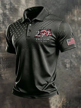 Men's Retro "Patriot" Color-Block Short-Sleeve Polo Shirt
