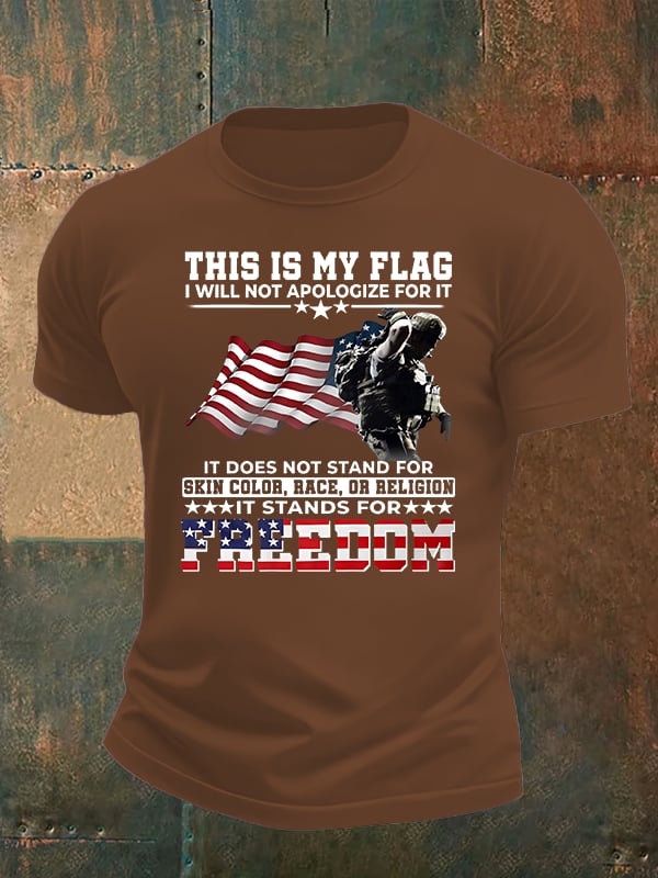 Men's  THIS IS MY FLAG Print T-Shirt