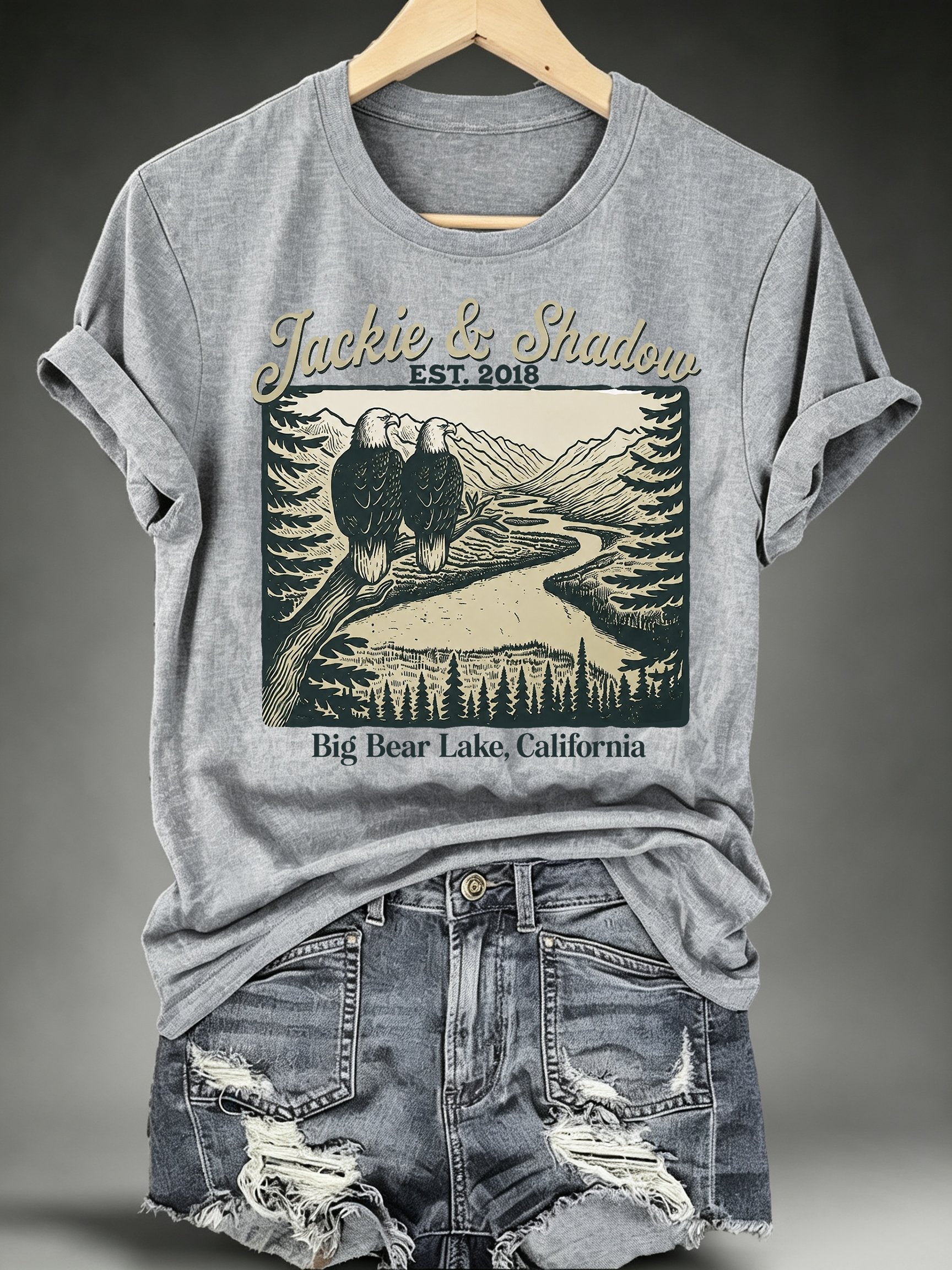 Women's JACKIE & SHADOW Print Crew-Neck T-Shirt