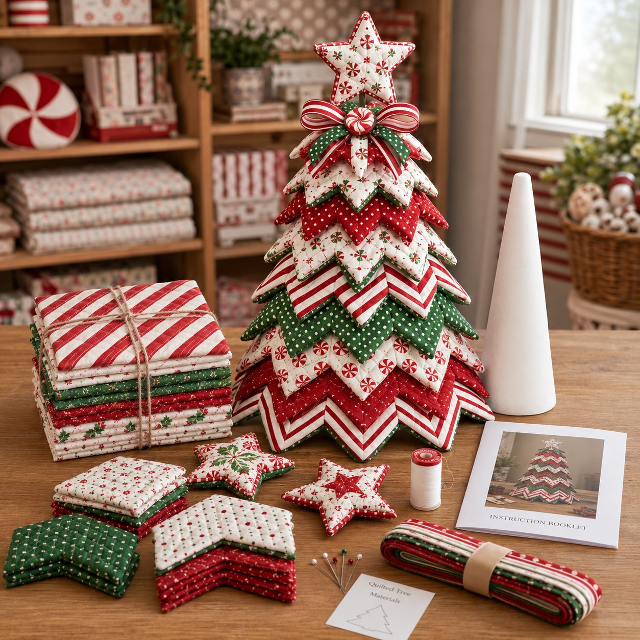 ✅ 🔥 LAST DAY 50% OFF 🎄 DIY Quilted Santa Christmas Tree Kit – Create a Cozy Handmade Holiday Decoration